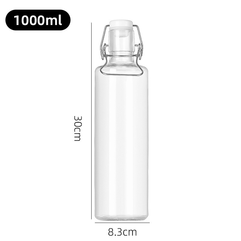 Botella de bebida de vino de fruta transparente botella de enzima de sellado botella de leche botella de jugo botella de aceite doméstica botella de vidrio de sellado de presión