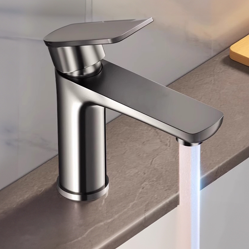 Stainless steel faucet wash basin hot and cold household faucet bathroom wash basin wash basin single cooling bathroom wash basin