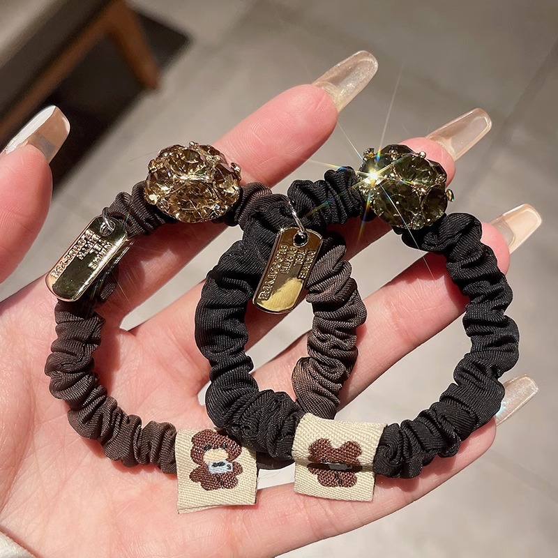 Luxe elastische haarband met steentjes voor knot accessoires_voghion.com
