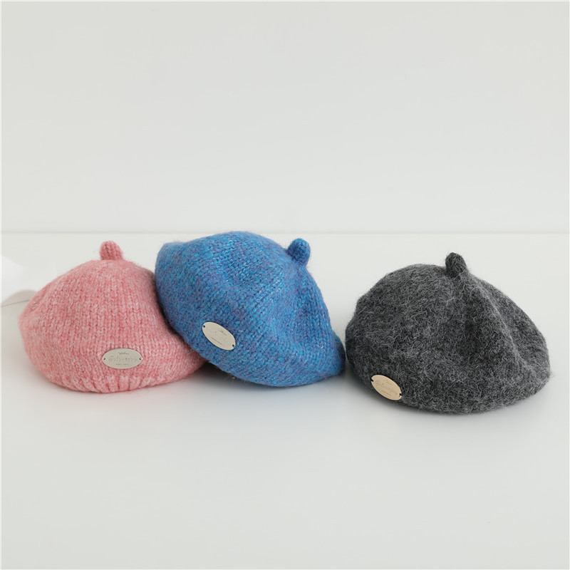 Unisex-Kindermützen Herbst/Winter Flut Unifarbene Künstlermützen Retro-Baskenmützen für Jungen und Mädchen_voghion.com