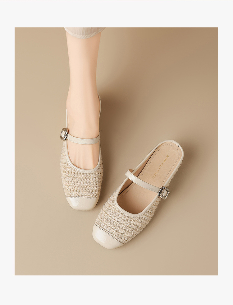 Sandal nữ hở mũi đính đá chuỗi mắt xích phong cách Pháp — MN33 màu vàng chi tiết 17