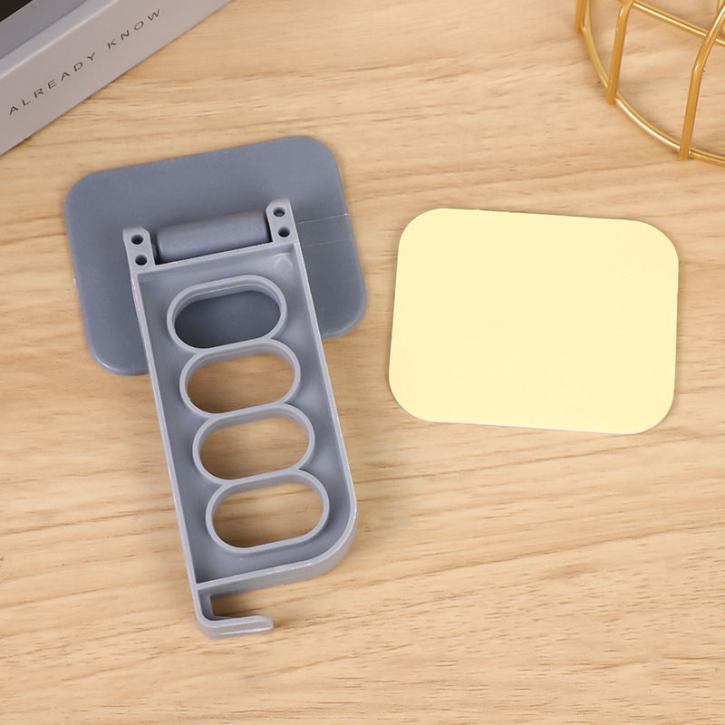 Hogar pegado plegable gancho invisible dormitorio percha sin perforación percha de cuatro agujeros percha de dormitorio almacenamiento de oficina