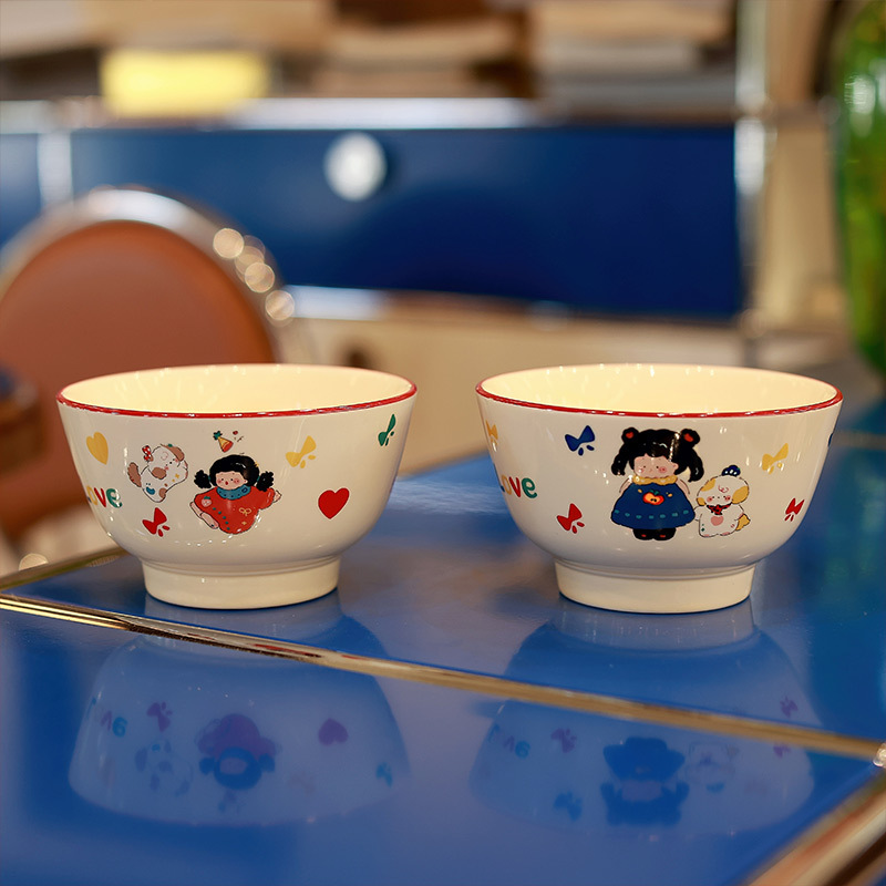 Los nuevos platos de cerámica japoneses diarios para niñas y cachorros de Shane