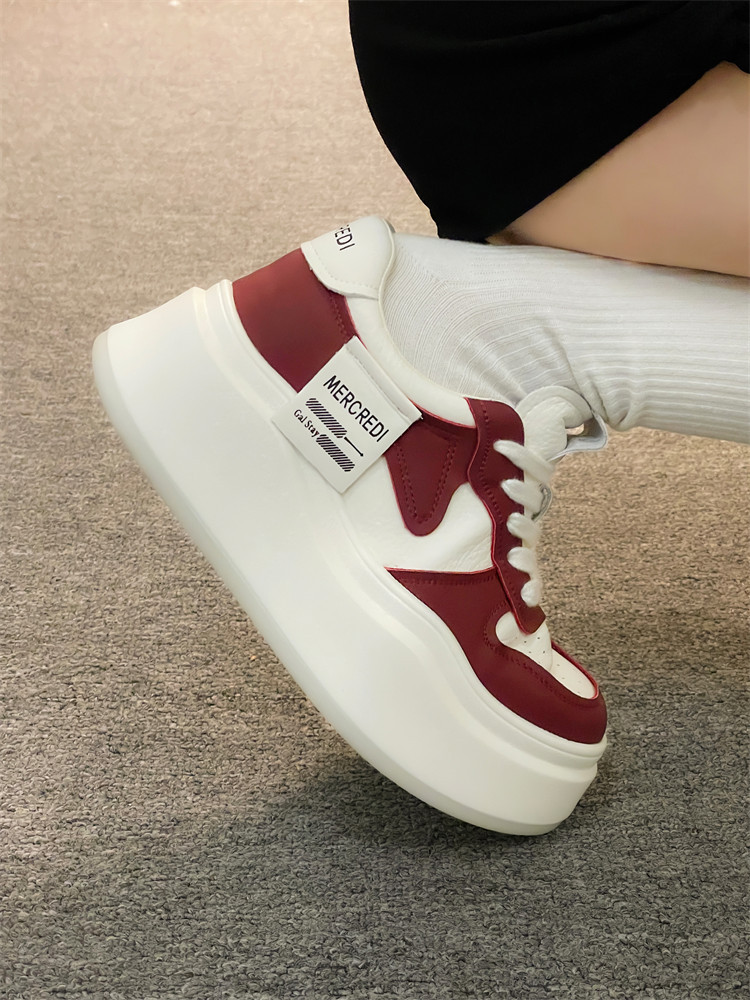 Baskets Femme Blanches Plateforme Sneakers Tendance Printemps Automne_voghion.com