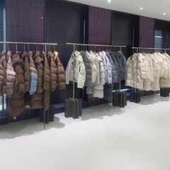 白鸭绒拼接羽绒服女2025冬季新款中长款高级感休闲外套女装批发