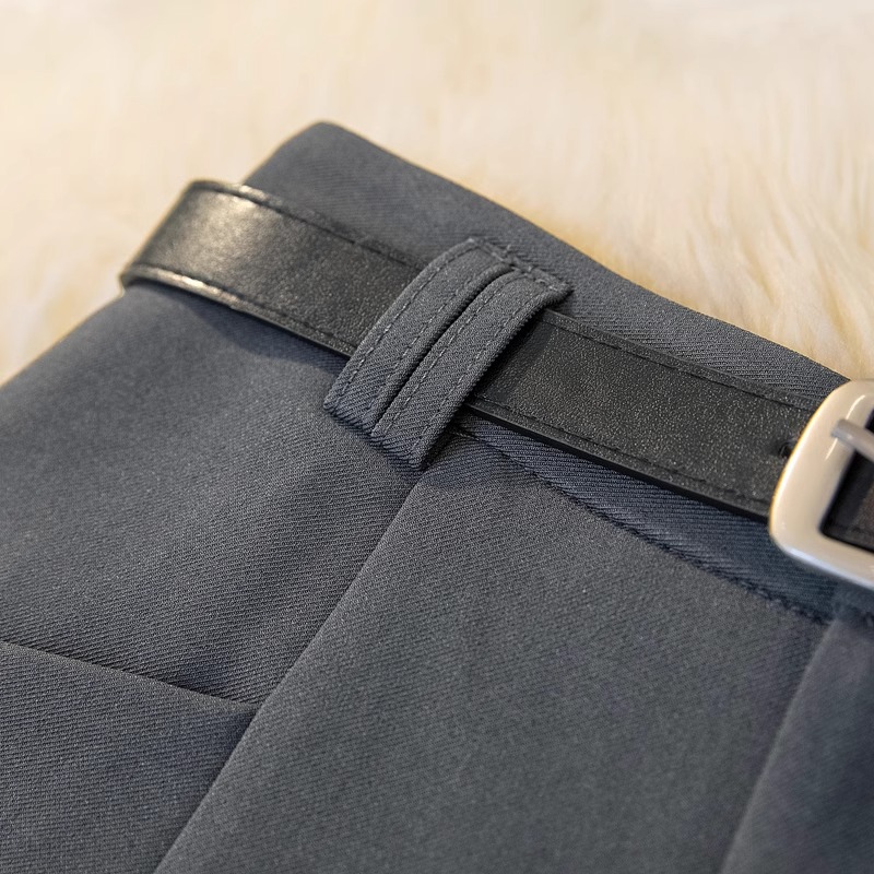 Quần short vest nữ cạp cao dáng chữ A ống rộng size lớn — Màu đen (thắt lưng miễn phí) chi tiết 4