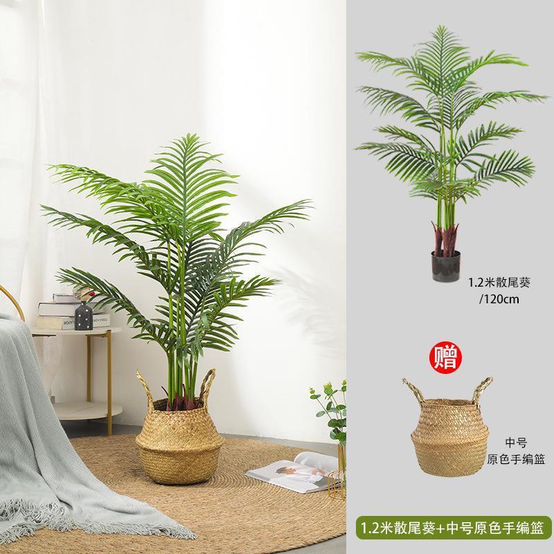 Artificial cola suelta girasol olla Estilo nórdico grande falso verde planta olla sala de estar ventana paisaje decoración piso simulación árbol