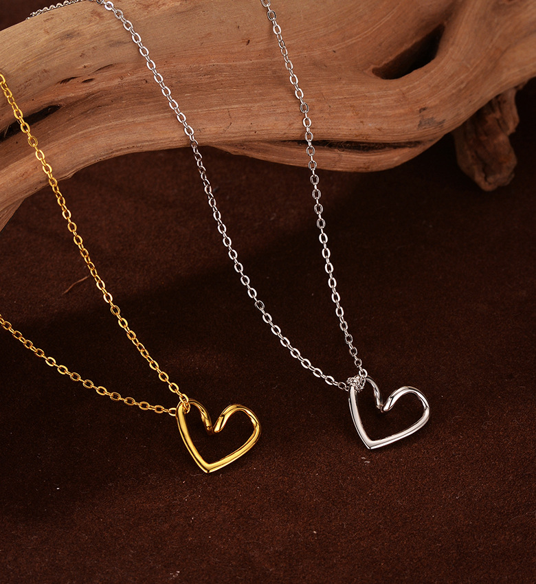 1g Weight 925 Sterling Silver Pendant Material Pendant Necklace Classification 925 sterling silver Chain Material cable chain Chain Type 925 Sterling Silver Cable Chain Plating Heart Shape Pendant Necklace