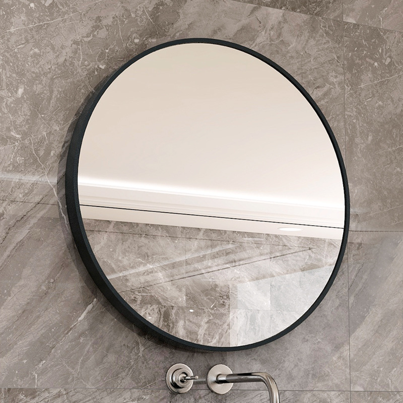 No Punching Round Bathroom Mirror Bathroom Wall-mounted Paste Bathroom Mirror Makeup Mirror Hotel Bathroom Mirror