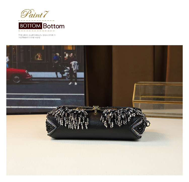 Borsa a mano da donna a forma di gufo con strass e nappe, resistente, a tracolla, piccola borsa quadrata, lusso di nicchia accessibile_voghion.com