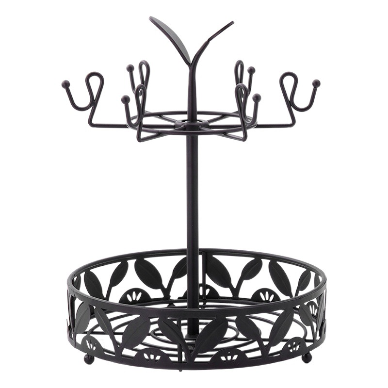 Placa de fruta multifuncional de doble capa de hierro de estilo europeo moderno plato de fruta seca creativa decoración de mesa de café en casa portavasos giratorio