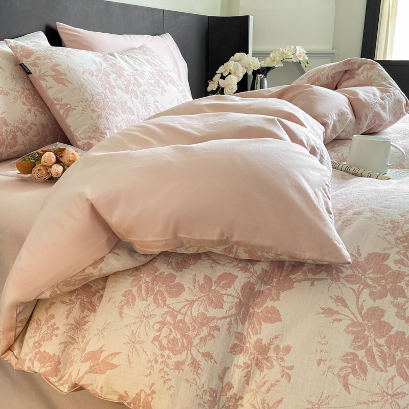 Luxury Cotton Bed Sheet Set For Master Bedroom Bed Skirt_voghion.com
