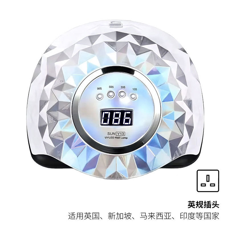 Lámpara de uñas de alta potencia máquina de fototerapia sincronización de cuatro engranajes colorido esmalte de uñas pegamento lámpara de hornear Amazon secador de uñas personalización