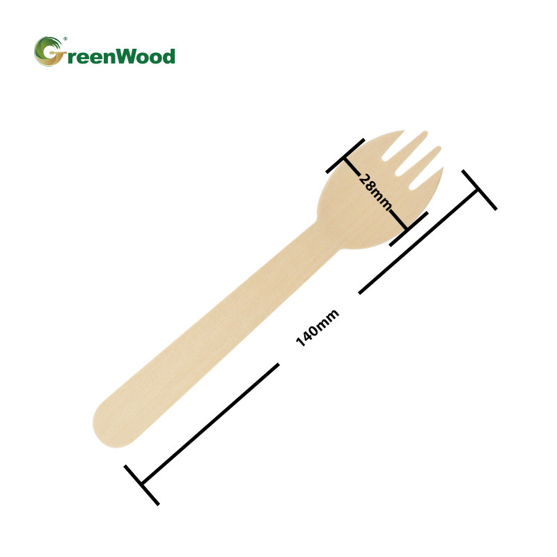 Producción personalizada biodegradable tenedor de madera desechable ecológico cuchara de madera cuchillo de mesa biodegradable cubierta de madera desechable