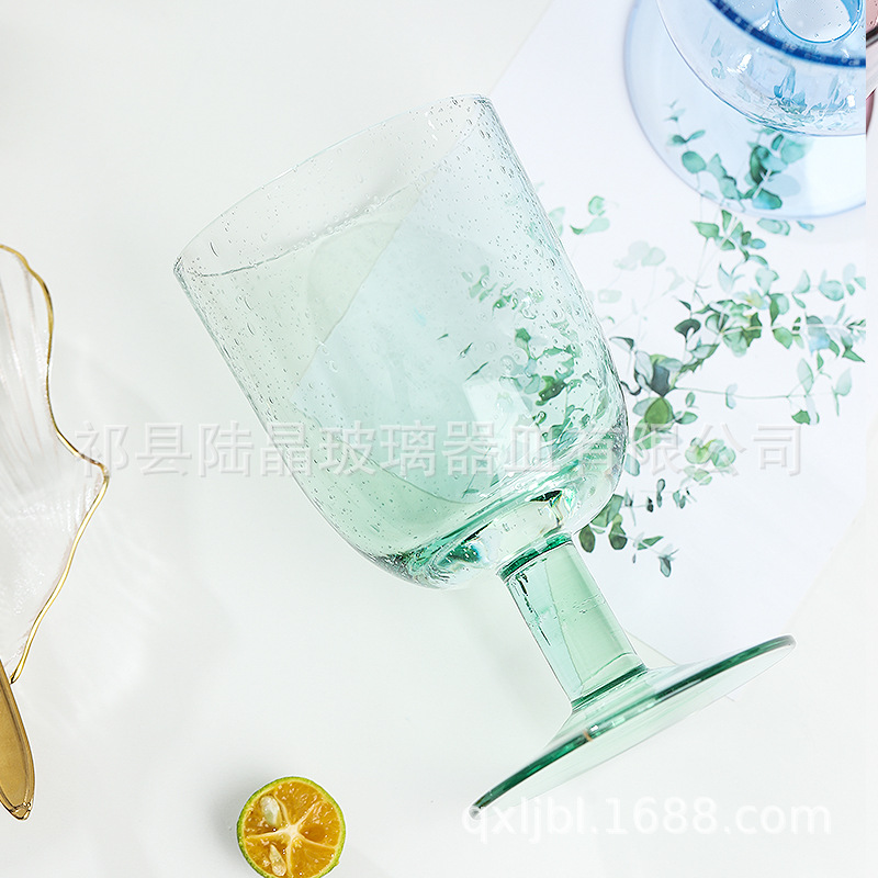 Colorido de cuerpo completo burbuja de vidrio creativo hecho a mano burbuja de agua taza de alto aspecto mediados-antigua burbuja taza de jugo