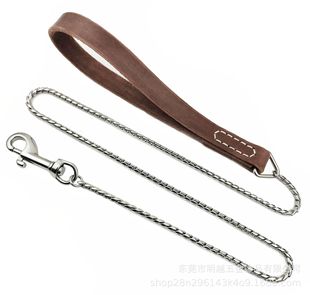 Stainless Steel Dog Chain Snake Chain Dog Traction Chain Integrated Traction Rope with Dog Chain Pet Supplies p Chain Neck Collar