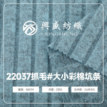春夏现货235g网红打底女装T恤针织面料涤氨抓毛大小彩棉坑条布料