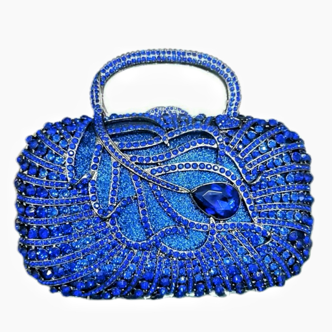 Nuevo paquete de cena de diamantes transfronterizos, caja metálica vacía, bolso de cristal de diamantes lleno de bolso de banquete de celebridades europeas y americanas