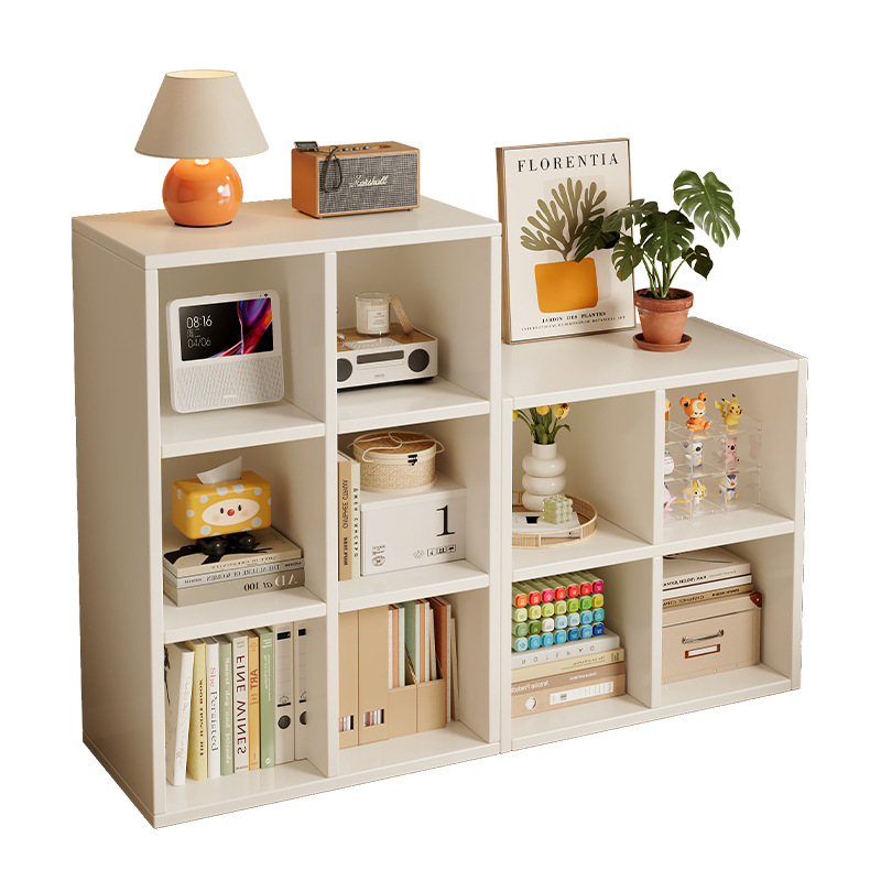 Estante de libros simple de piso contra la pared para almacenar exhibición de estantes de almacenamiento multi-cámara combinación económica libre de juguetes de libros ilustrados armario bajo