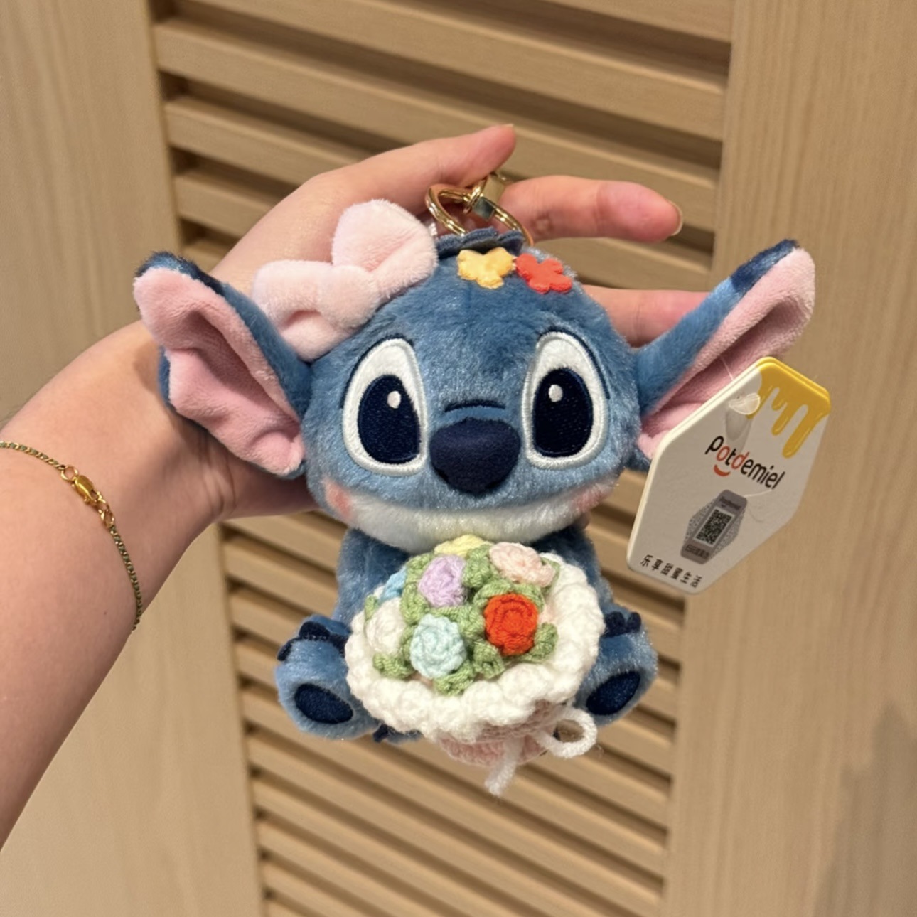 Genuino lindo Stitch Star Baby dibujos animados muñeco de peluche Stitch colgante llavero muñeca colgante regalo