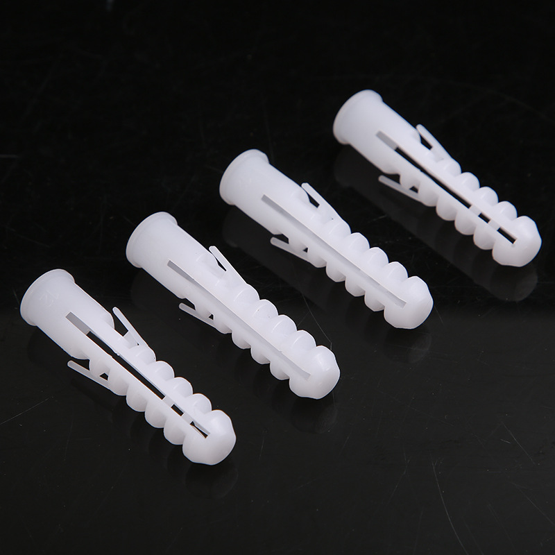 50只袋装塑料膨胀管 白色带刺塑料膨胀螺丝12*60mm螺栓膨胀塞胶粒