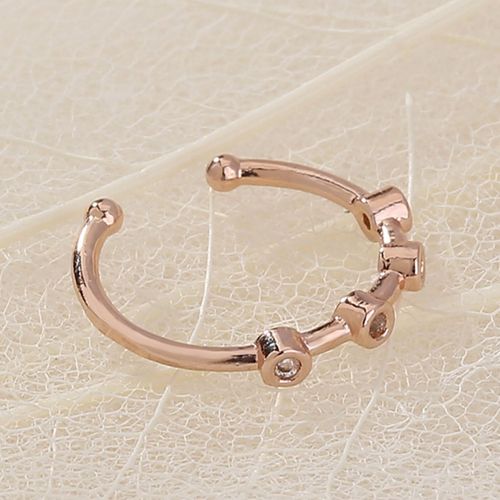 European and American personality trend hip-hop C-shaped copper micro-inlaid zircon body piercing zircon fake nose ring nose jewelry wholesale
