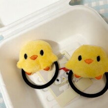 毛绒小黄鸭发夹可爱小女孩扎发头绳皮筋卡通丸子头发圈碎发夹头饰