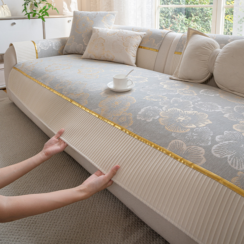 Light Luxury Style High-End Sofa Cushion, Universal Fixed Anti-Slip Leather Sofa Cover for All Seasons, Seat Cushion Cover, Cloth Towel Wholesale