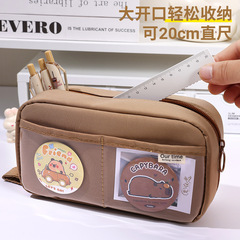 2024 new volcanic transparent pencil case large capacity dirt-resistant female students junior high school students pencil case high-value pencil case