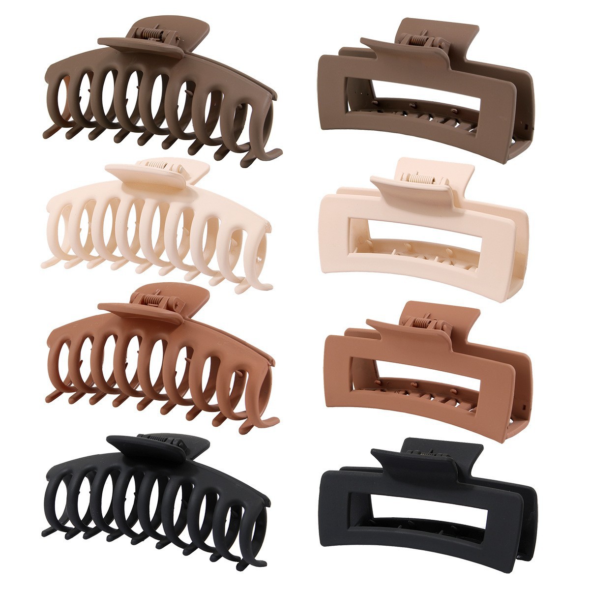 Amazon Venta caliente traje de pinza de pelo esmerilado grande Cabeza trasera garra de pelo clip de goma pintura antideslizante clip de accesorios para el cabello para las mujeres