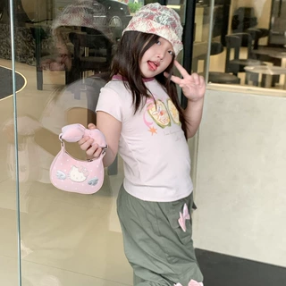 新款韩系翅膀小猫蝶结迷你儿童亲子款手提口红钥匙零钱小包包女包