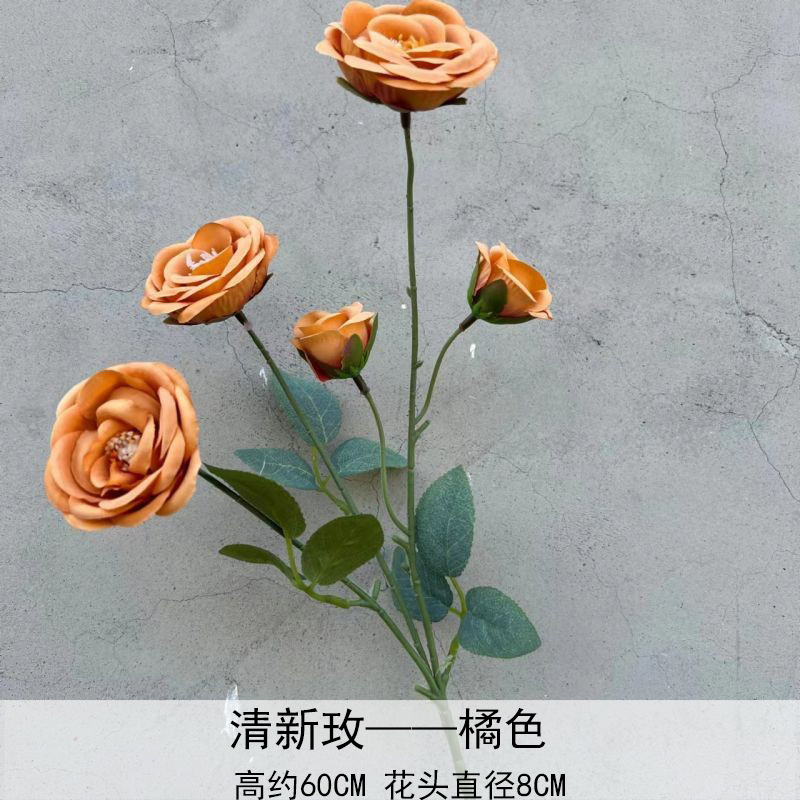 Artificial Rosa sola franela Rosa flor artificial boda decoración del hotel decoración del hogar arreglo de flores flor artificial Rose