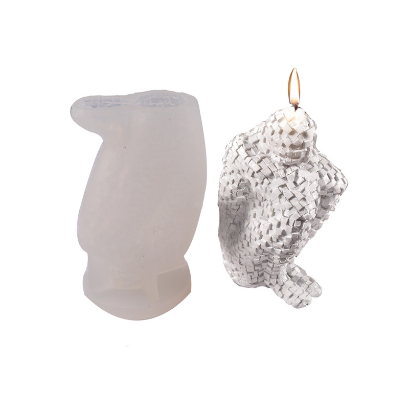 Meditación cuerpo molde mosaico pensador retrato vela molde de silicona decoración de personajes molde de fondant