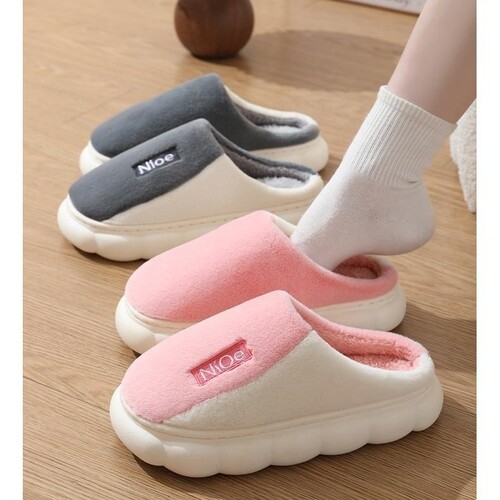 Anti-slip winter home slippers for men and women, couple home indoor use, plush cotton, wholesale, comfortable