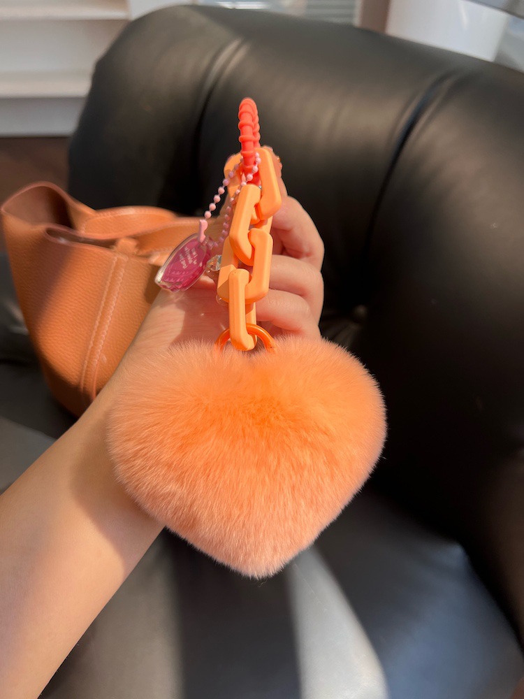 Creativo silicona real Rex conejo piel amor cadena llavero exquisita mochila colgante pareja adornos coche clave cadena