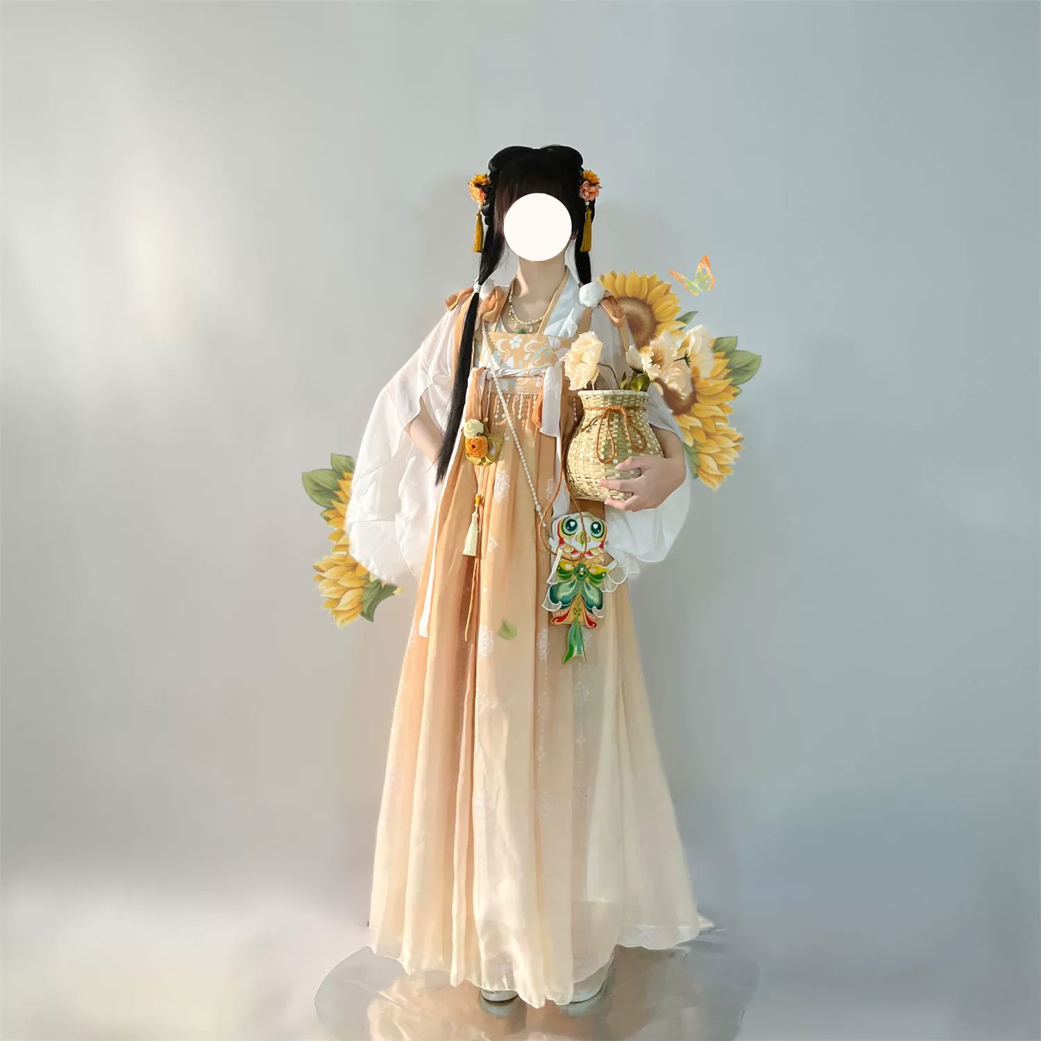 Лето 2025 г., тонкий оригинальный ханьфу для женщин, древний стиль, длина до груди, с элементами хань, полный комплект, новинка весны, лета, осени, аутентичный.