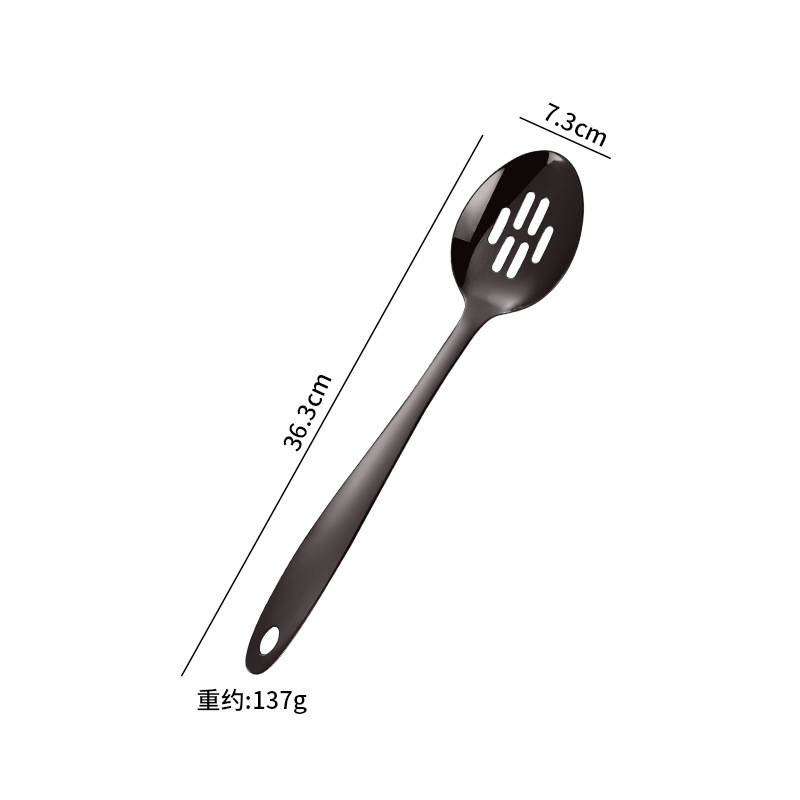 Fuentes transfronterizas utensilios de cocina de acero inoxidable 3 cm cuerpo desnudo espátula cuchara colador cuchara de arroz pala freír cuchara lengua juego de utensilios de cocina