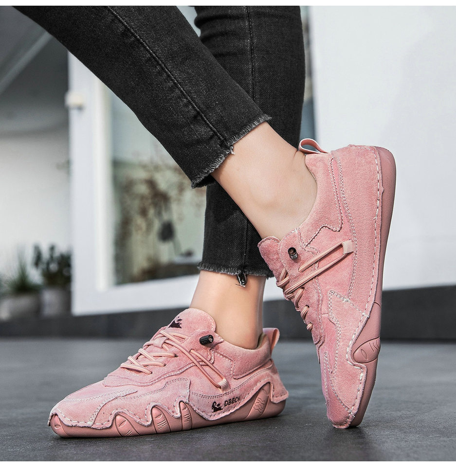 Giày thể thao da thật unisex cổ thấp mũi tròn, đế cao su, phong cách năng động — 662-3 mặt Da Màu Hồng, 662-3 mặt da màu cát, 662-3 mặt da màu nâu, 662-3 mặt da màu xám chi tiết 13