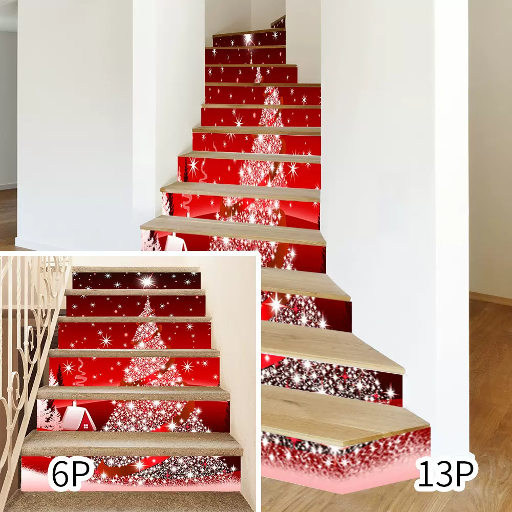 SP-T175 圣诞节新款创意3D楼梯贴台阶装饰贴纸翻新遮瑕墙贴厂家