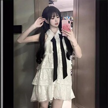 法式小众气质公主蕾丝裙子夏季新款修身显瘦性感蛋糕无袖连衣包邮