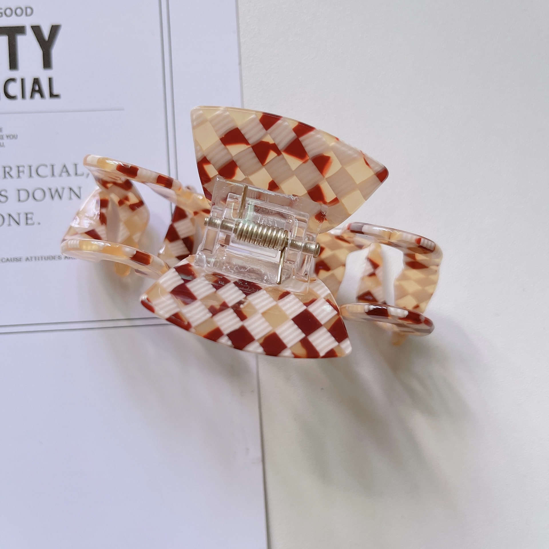 Geometric Pattern Fashion Geometric Acetic Acid Sheets Hollow Out Hair Claws