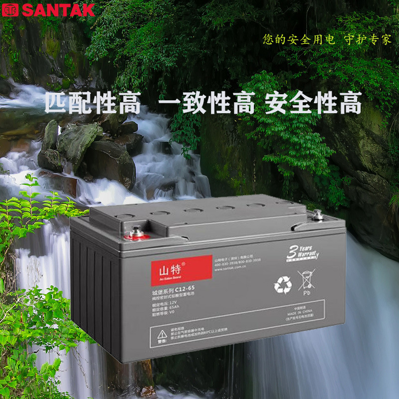 SANTAK/山特蓄电池城堡C12-65机房UPS电源12V65AH直流屏专用