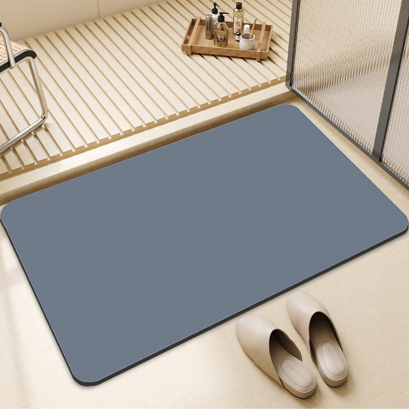Tapis d'entrée de salle de bain uni, absorbant, à séchage rapide et antidérapant en diatomite, couleur transfrontalière._voghion.com