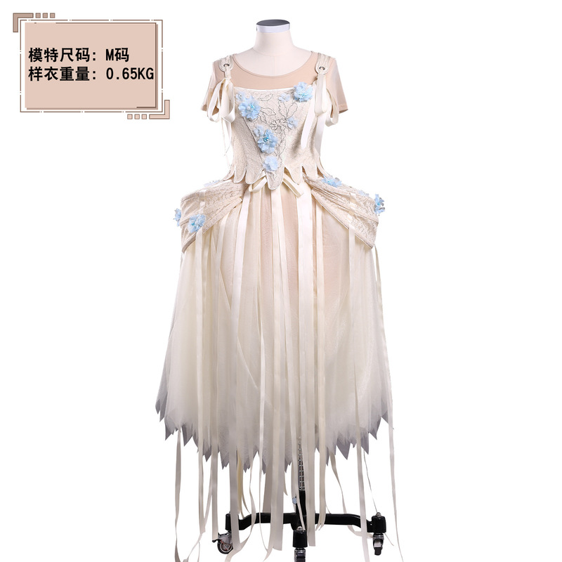 新品亚当斯一家cos星期三伊妮德杏色礼服裙cos美剧cosplay万圣节|undefined