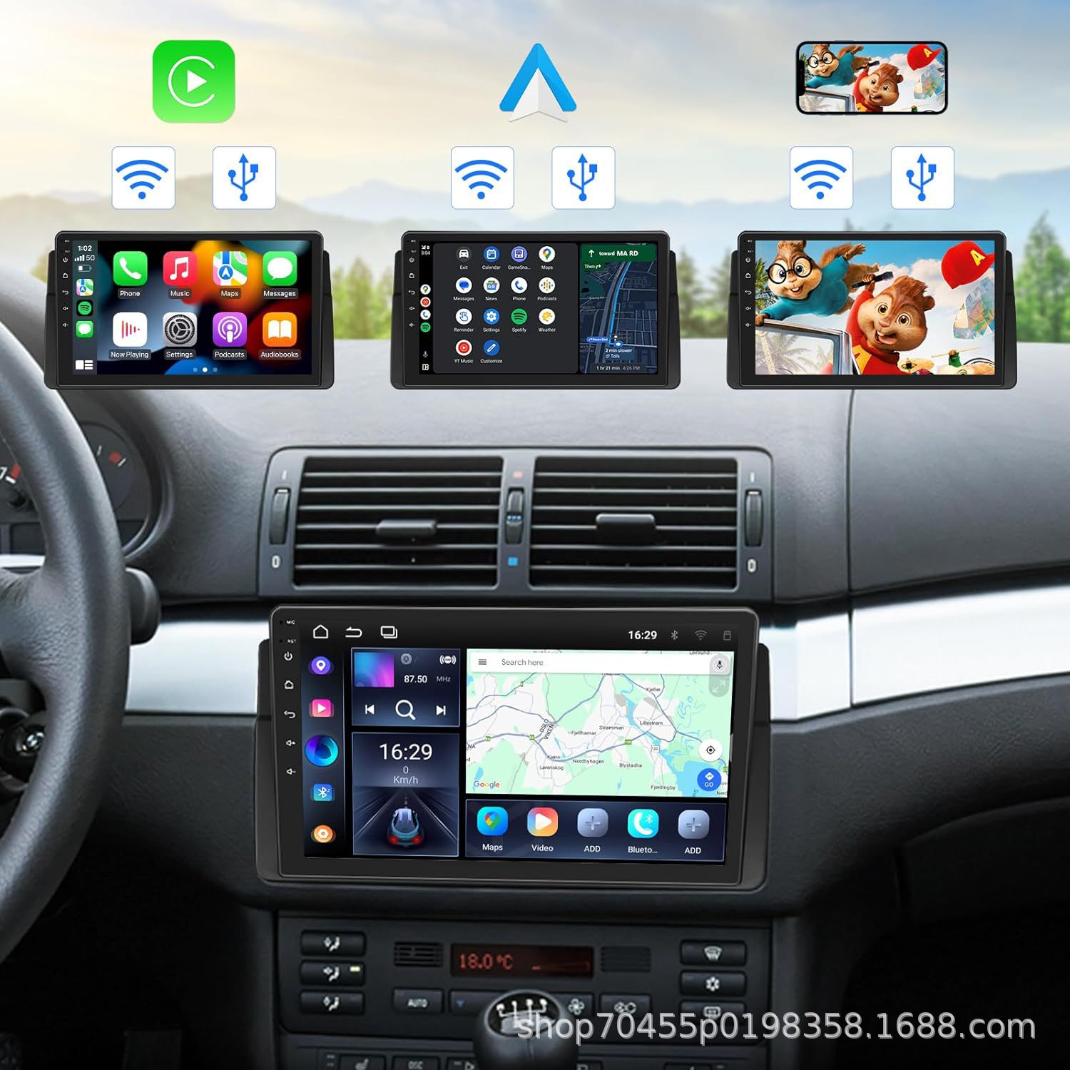 Suitable for 98~06 BMW E46 large screen carplay car Android GPS navigation reversing image all-in-one machine