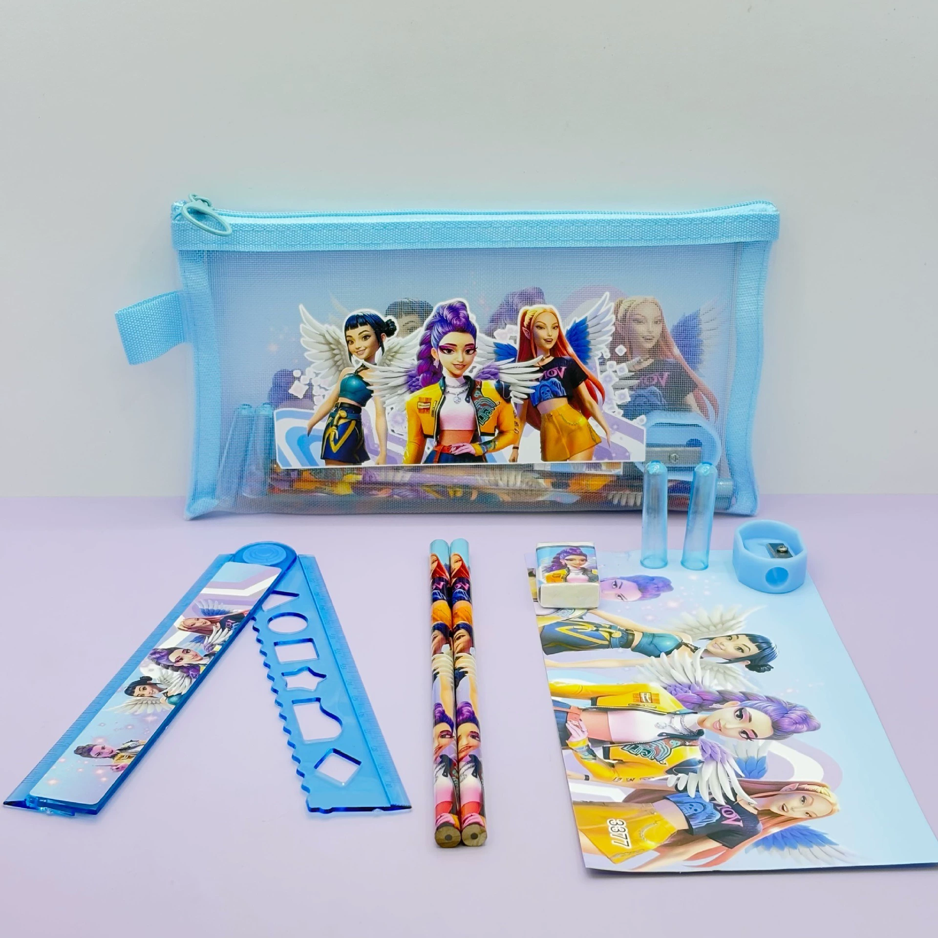 Stationery, set, cartoon ruler for students, new collection
