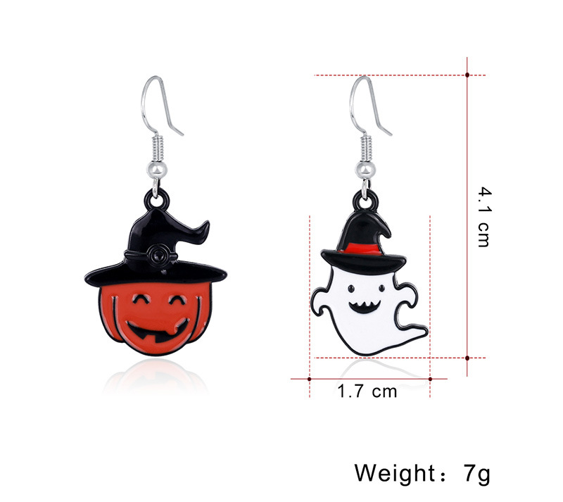 New European And American Halloween Funny Creative Magic Hat Pumpkin Ghost Earrings Holiday Cartoon Earrings display picture 1