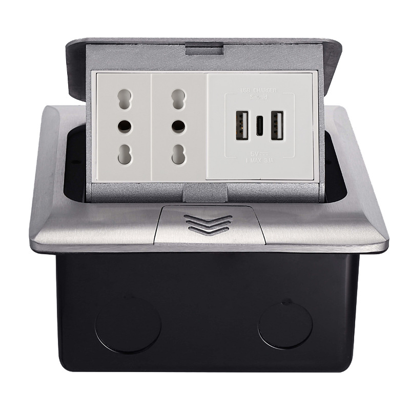 USB/type-c charger cross-border export pop-up undamped hidden Italian Chile ground socket