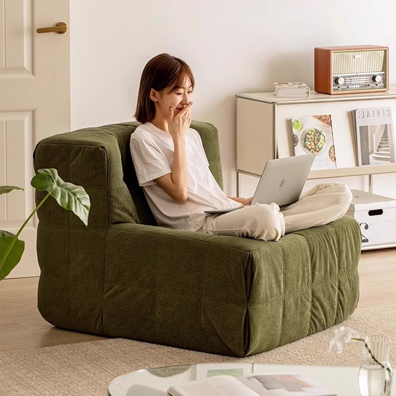Sala de estar balcón dormitorio sofá relajado sillón waffle velcro esponja completa sin esqueleto sofá de compresión