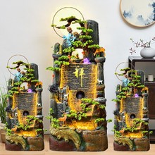 源头工厂假山石水幕墙鱼池流水摆件简约家居客厅玄关禅意造景装饰